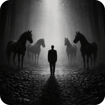 Man and horses